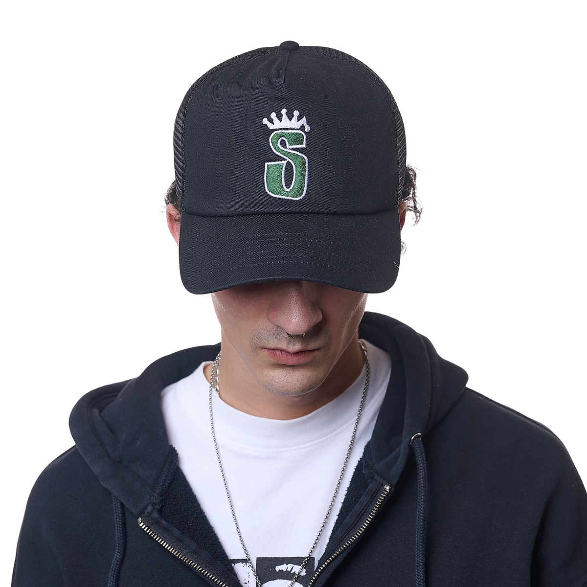 Stussy Trucker S Crown Cap - Shadow Black