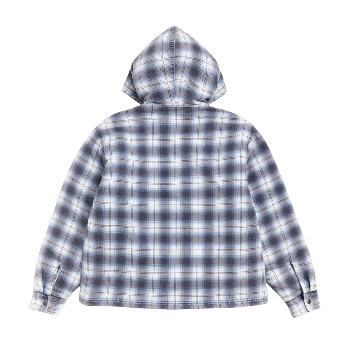Stussy Zip Hooded Plaid Shirt Blue