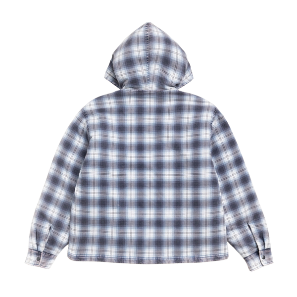 Stussy Zip Hooded Plaid Shirt Blue | Momentum - Momentum Clothing