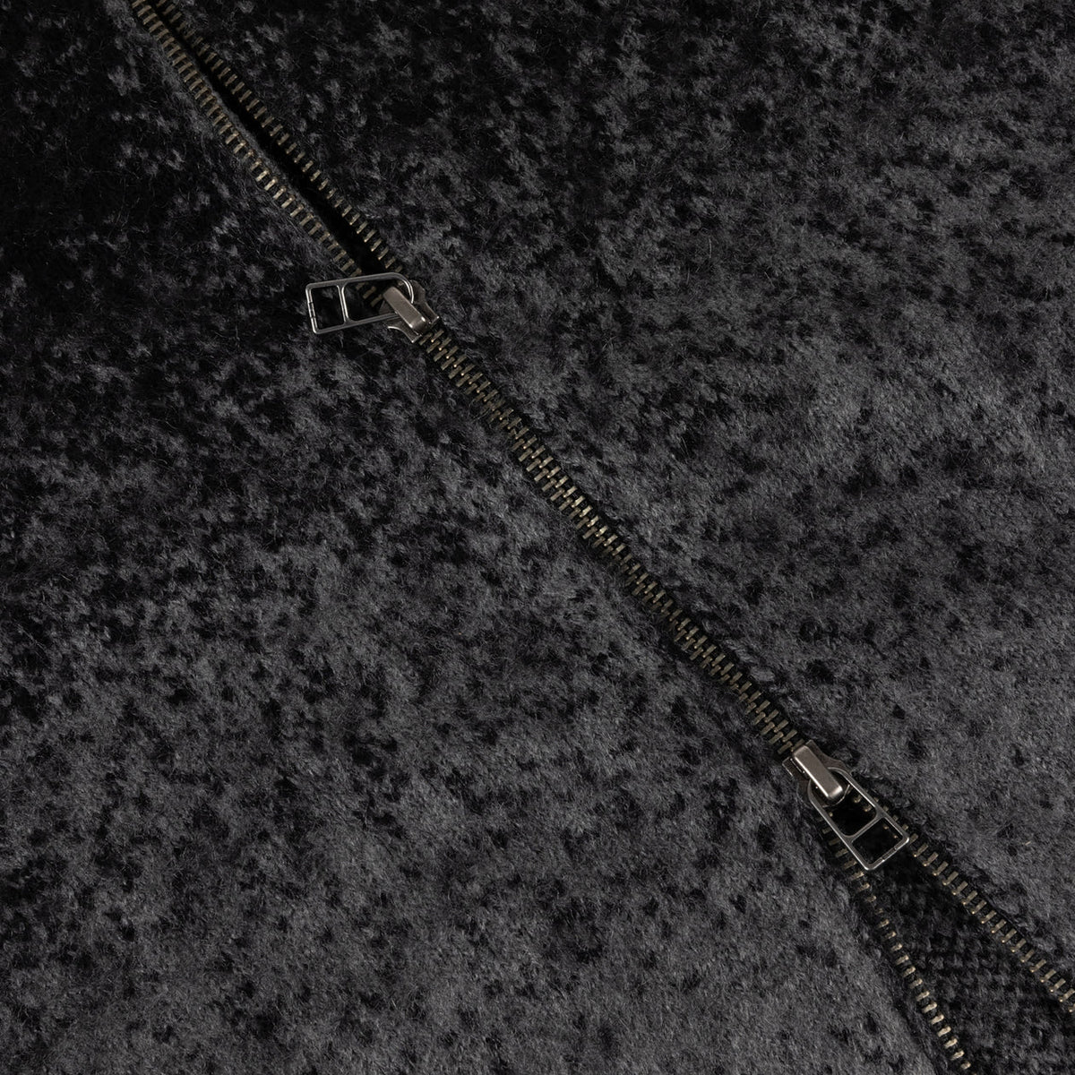 Dime Mohair Double Zip Knit Black/Charcoal