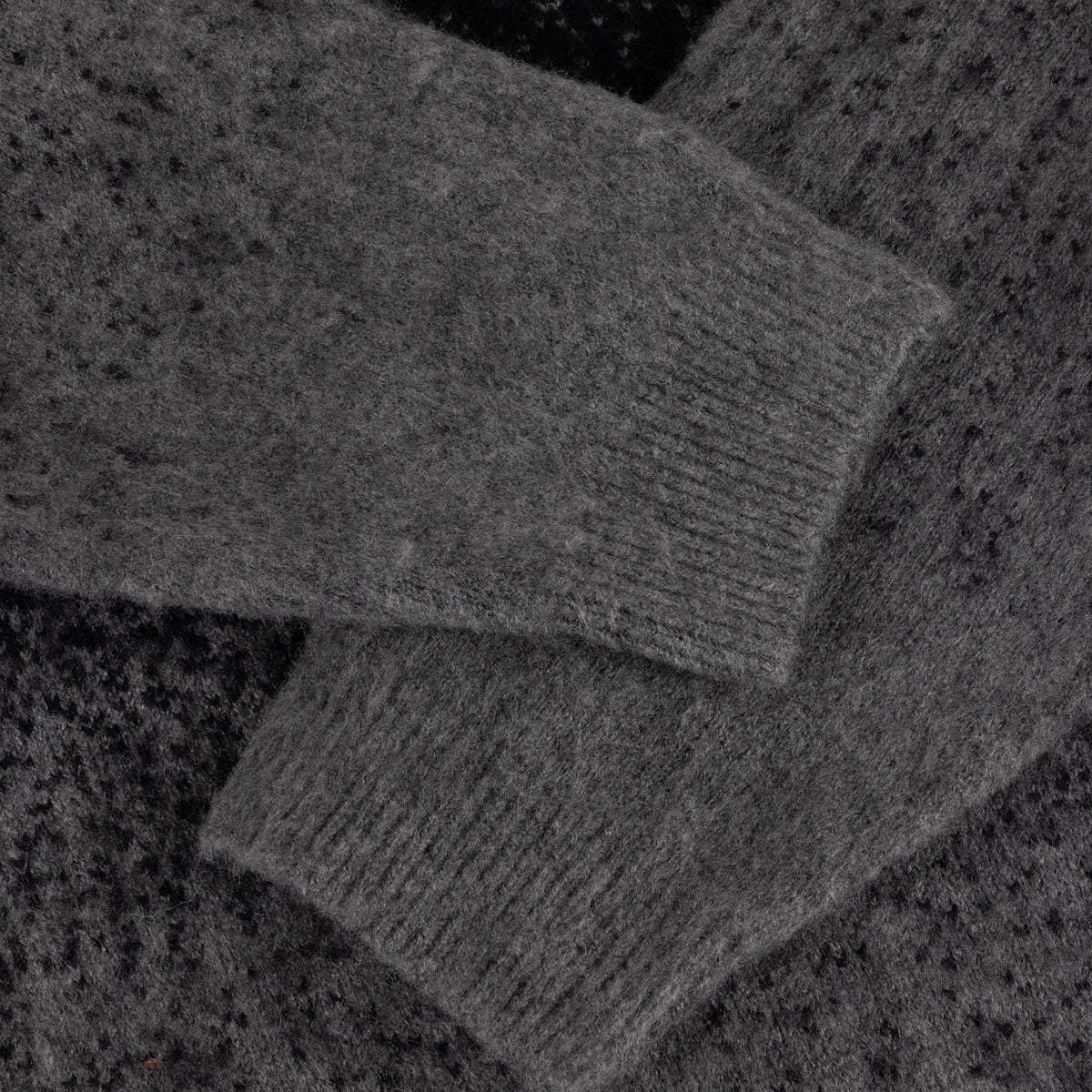 Dime Mohair Double Zip Knit Black/Charcoal