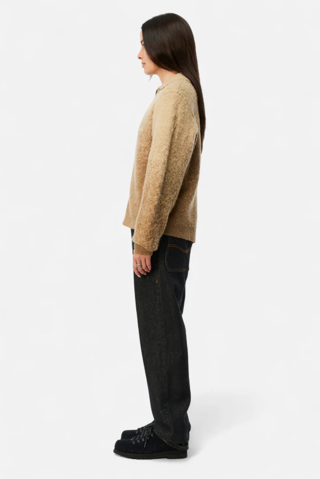 Dime Mohair Double Zip Knit Camel