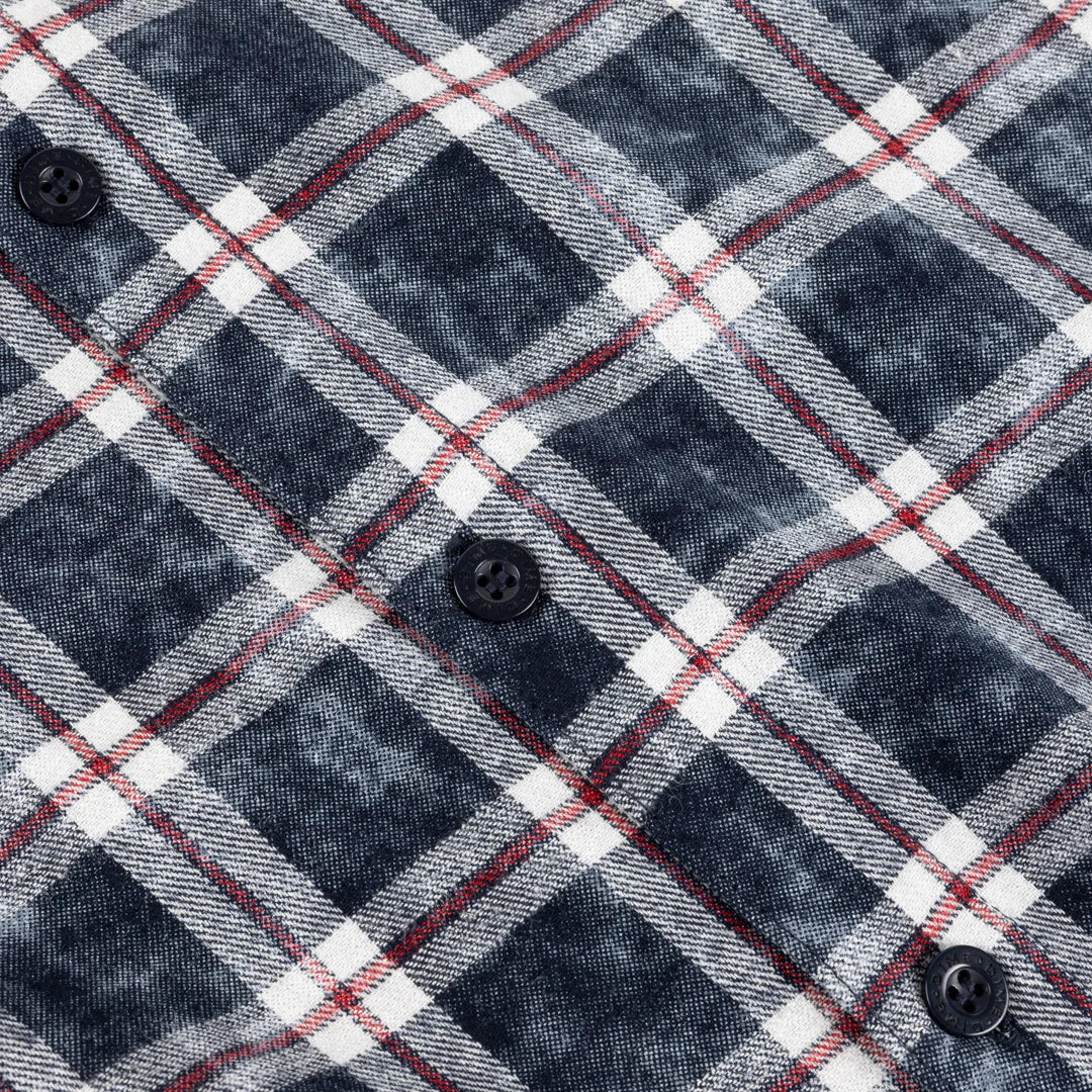 Dime Plaid Flannel Shirt Bleached Navy