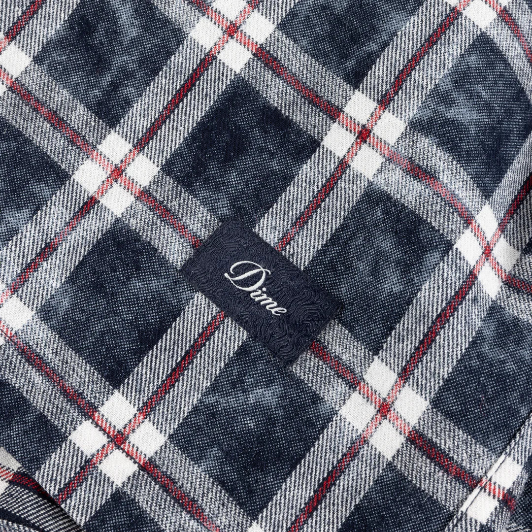 Dime Plaid Flannel Shirt Bleached Navy