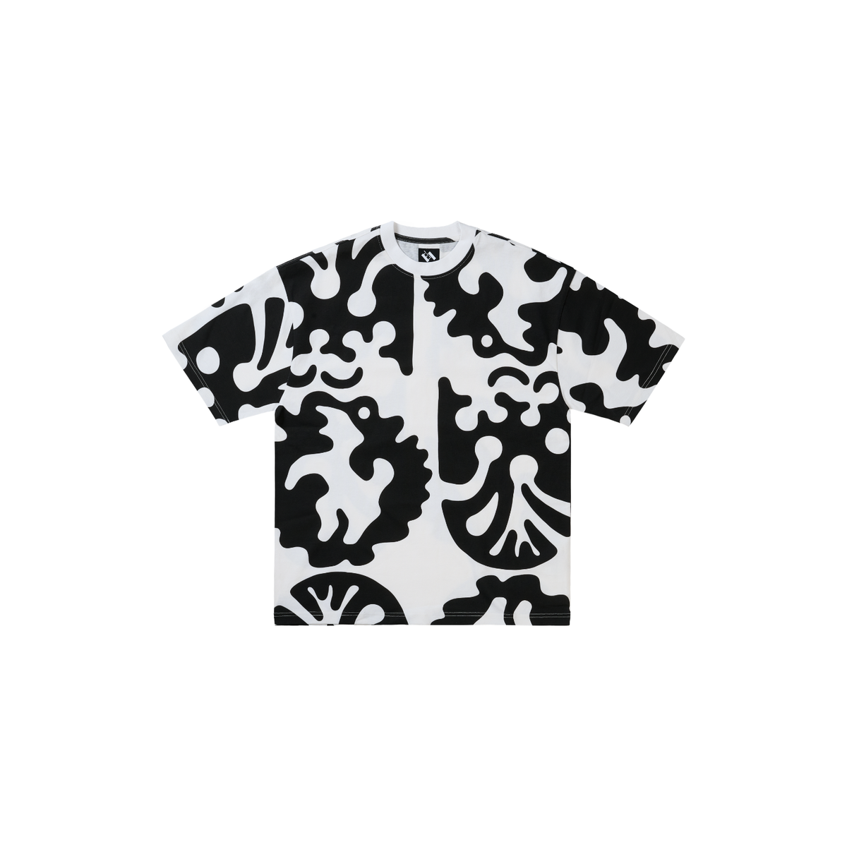 The Trilogy Tapes Clogged Bear T-Shirt All Over Print Black/White