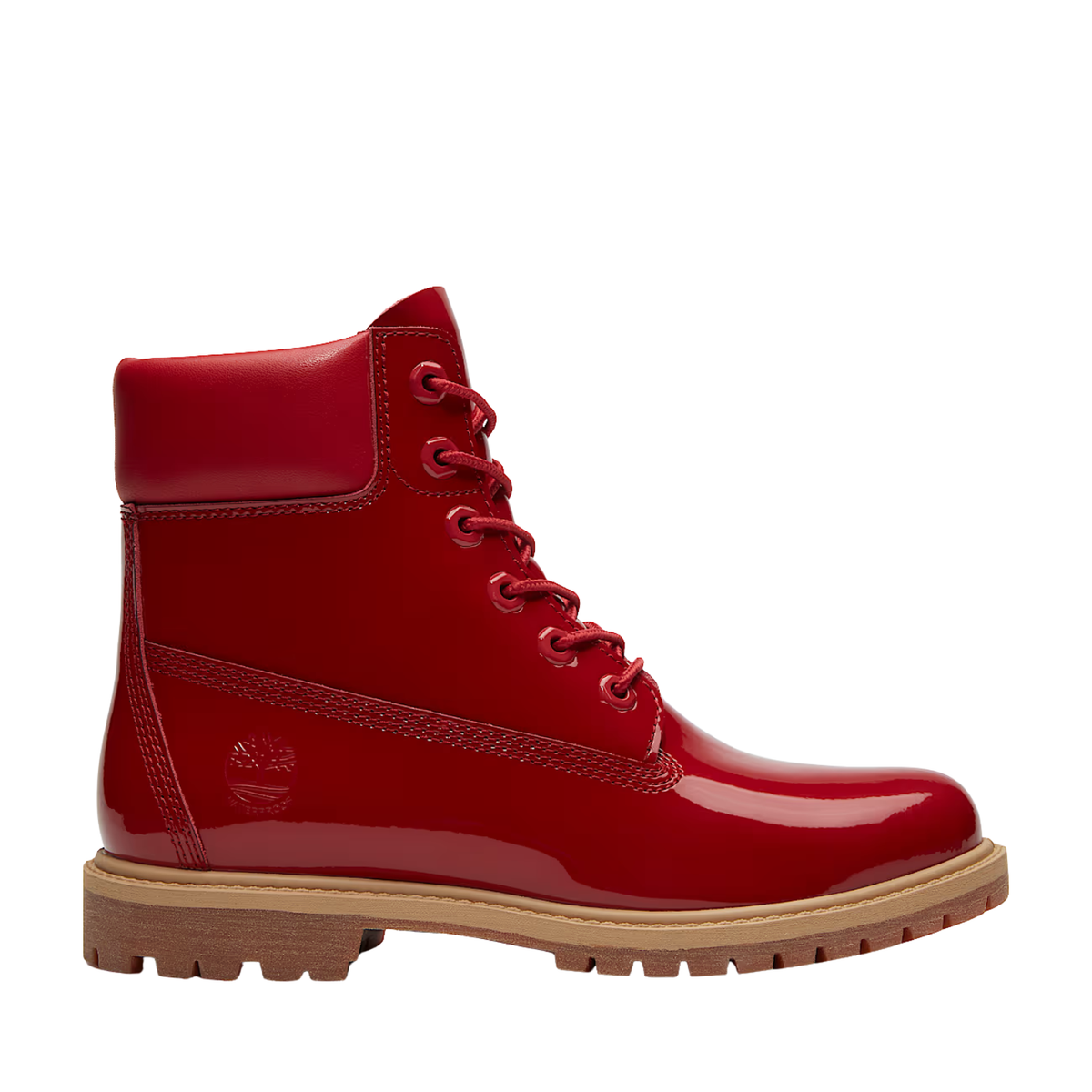 Timberland W Premium 6" Lace Up Waterproof Boot Medium Red Patent Leather
