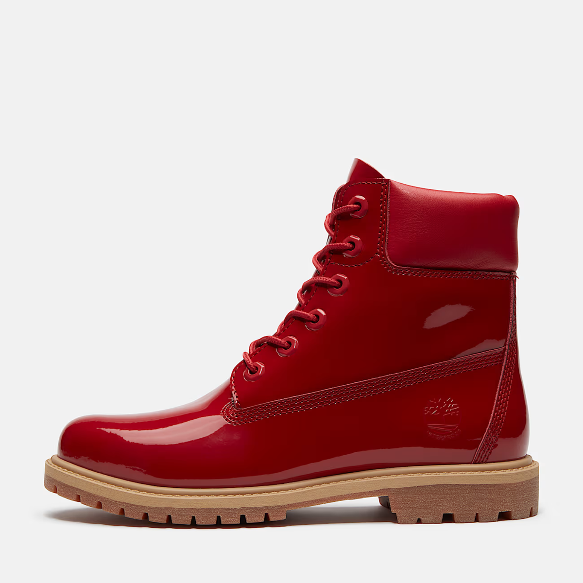 Timberland W Premium 6" Lace Up Waterproof Boot Medium Red Patent Leather