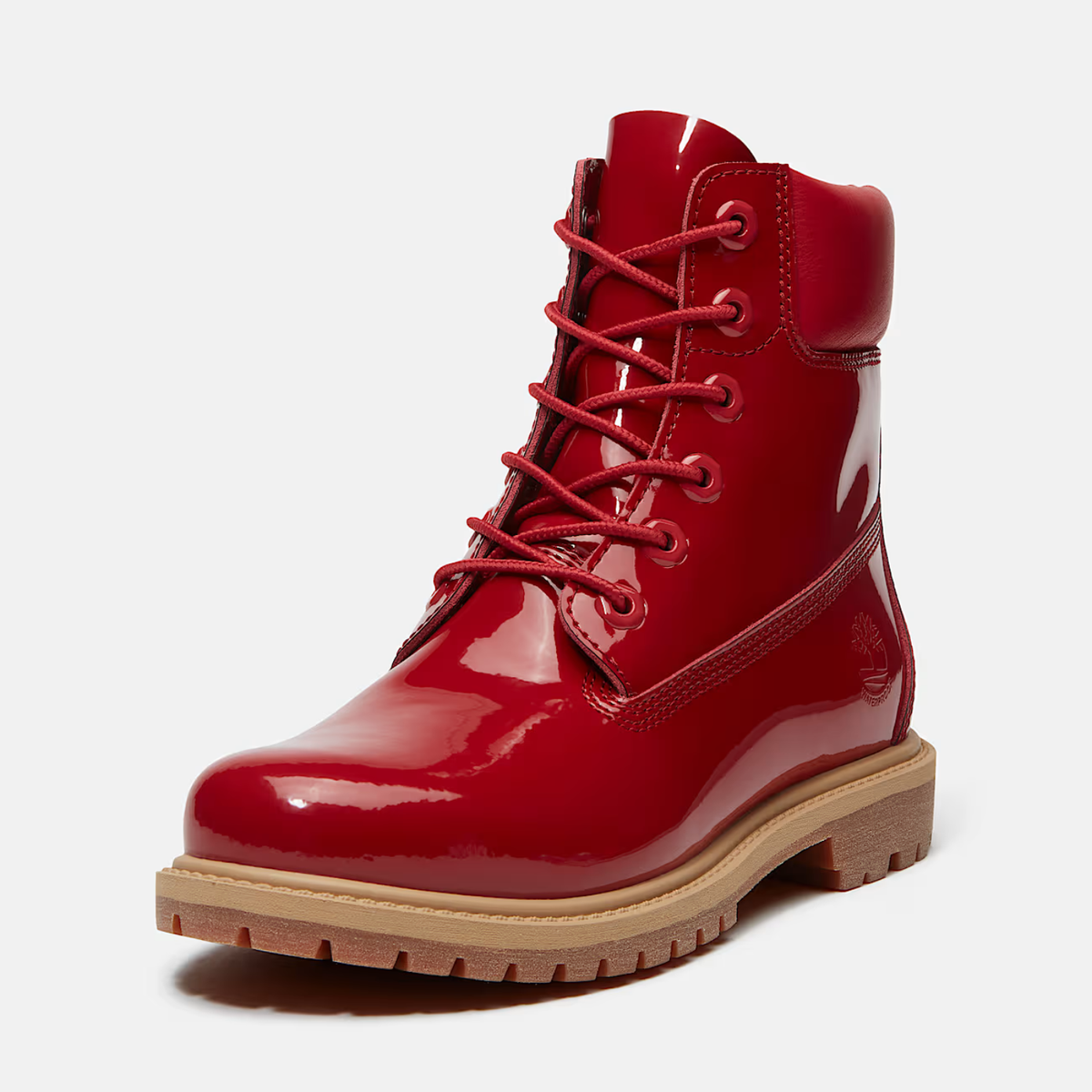 Timberland W Premium 6" Lace Up Waterproof Boot Medium Red Patent Leather