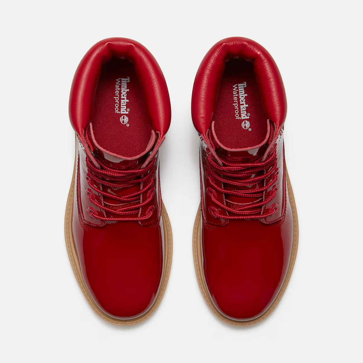 Timberland W Premium 6" Lace Up Waterproof Boot Medium Red Patent Leather