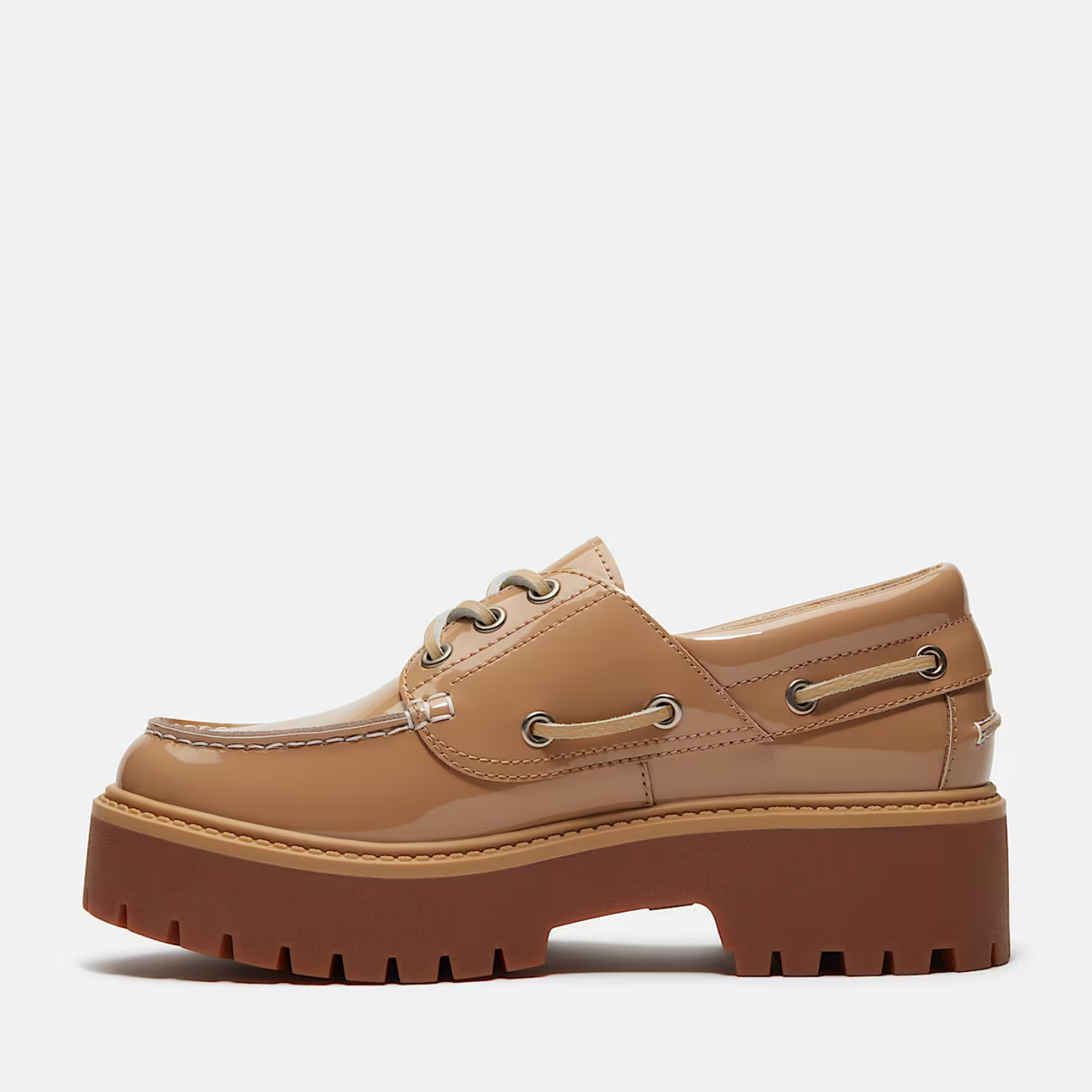 Timberland W Stone Street Boat Shoe Medium Beige Patent Leather