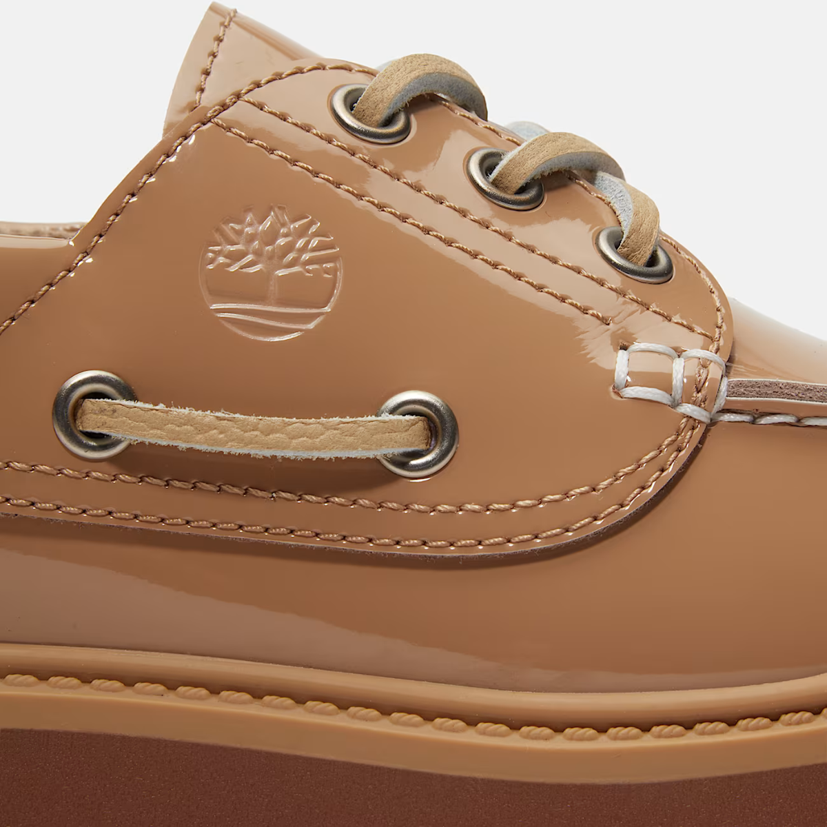 Timberland W Stone Street Boat Shoe Medium Beige Patent Leather