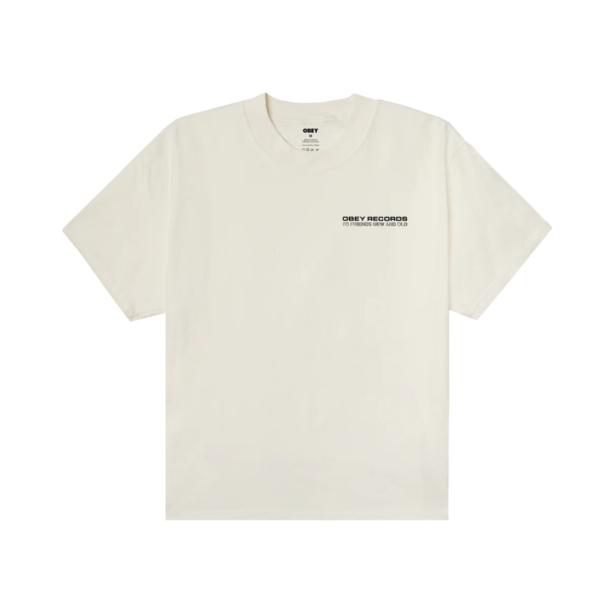 Obey To New Friends and Old Heavyweight T-Shirt Vintage White