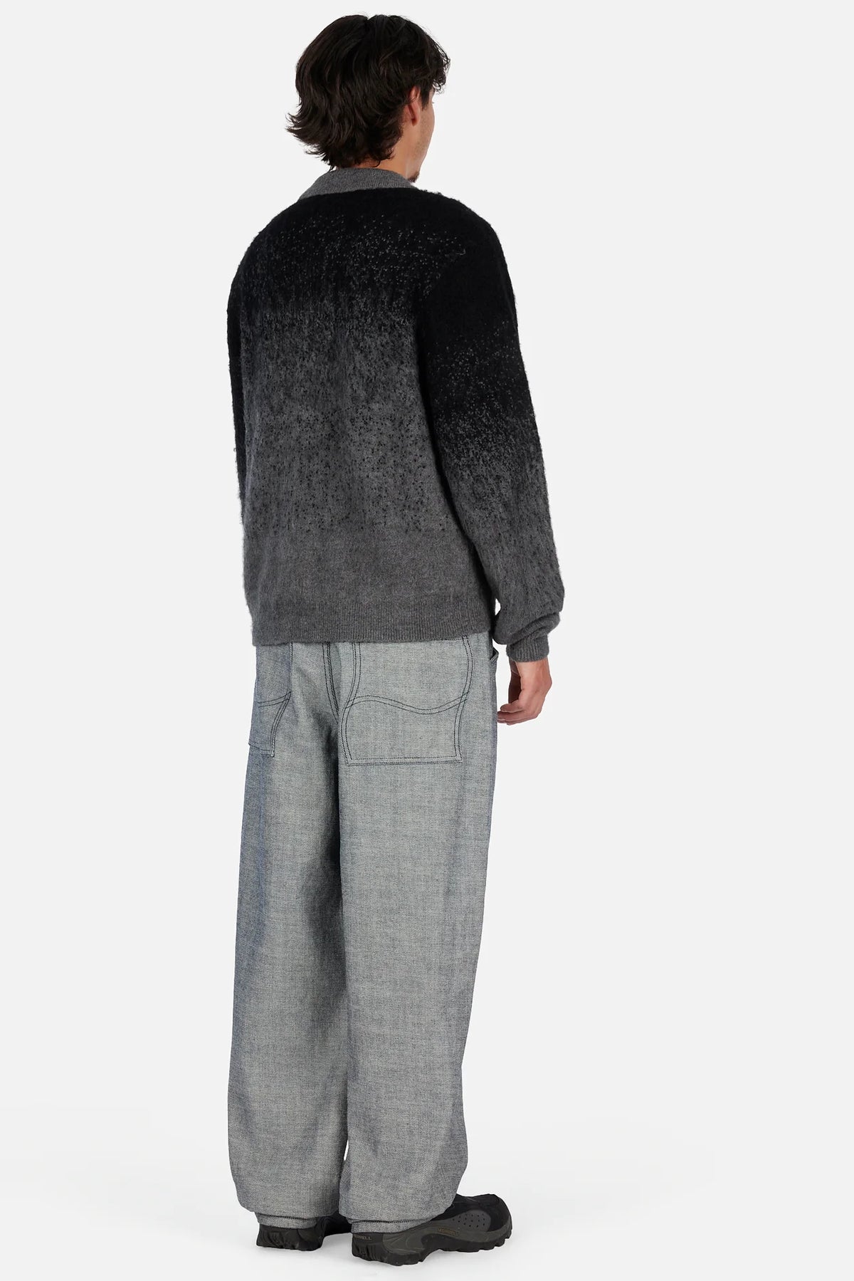 Dime Mohair Double Zip Knit Black/Charcoal
