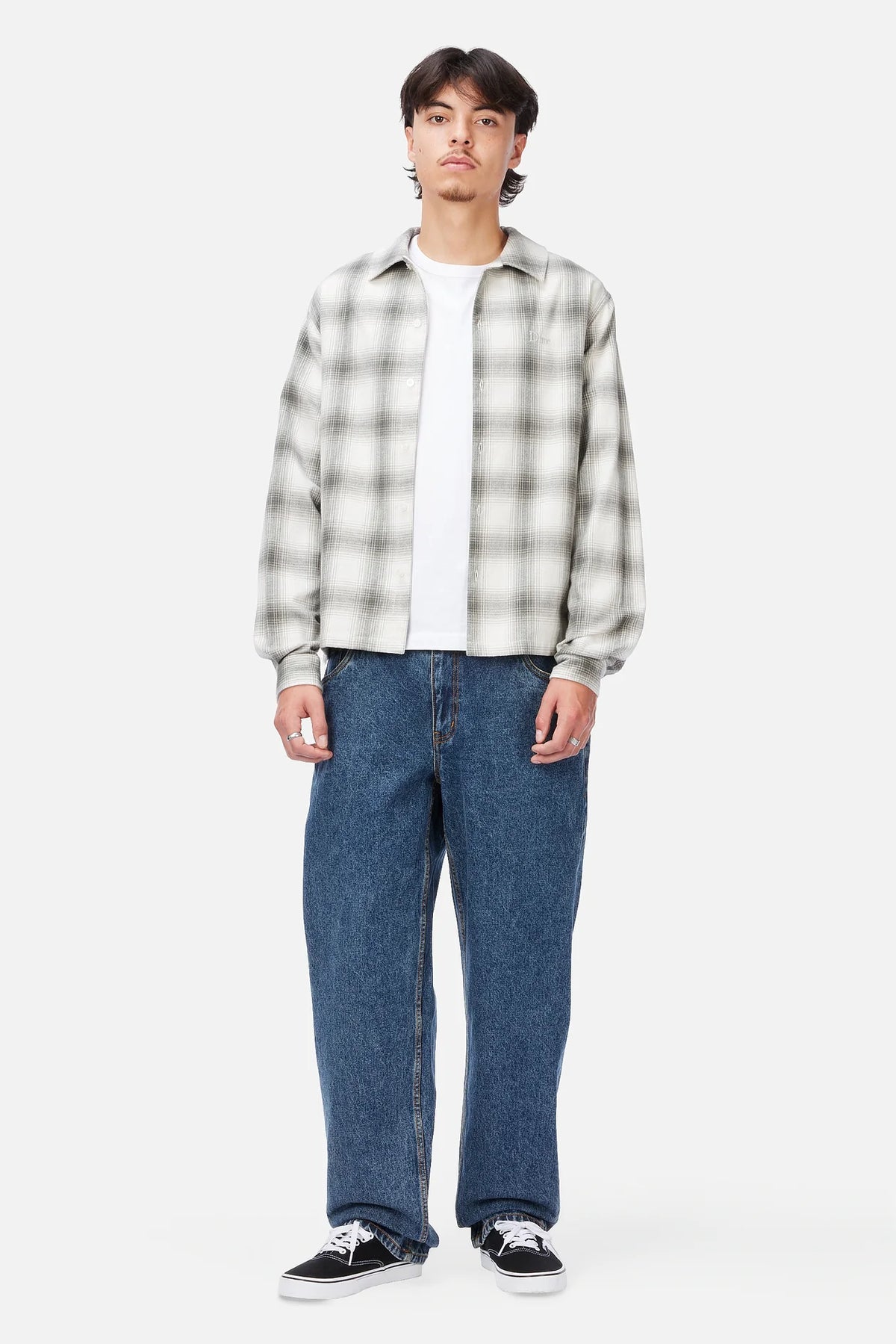 Dime Premium Flannel Shirt Light Gray