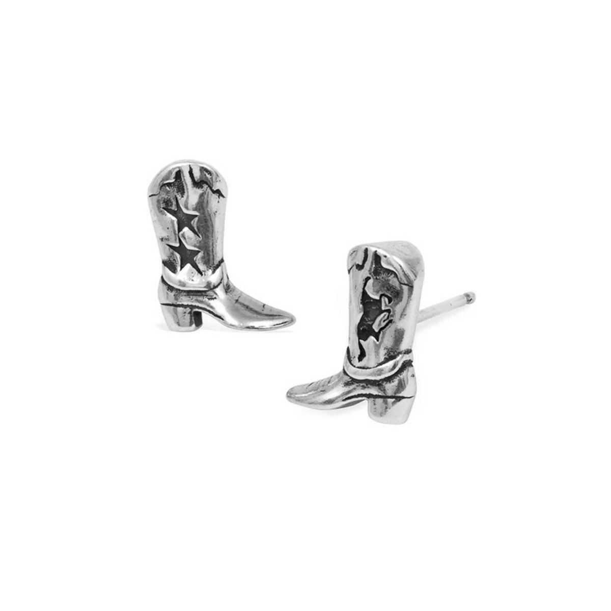 TwoJeys Boot Stud Earrings Silver