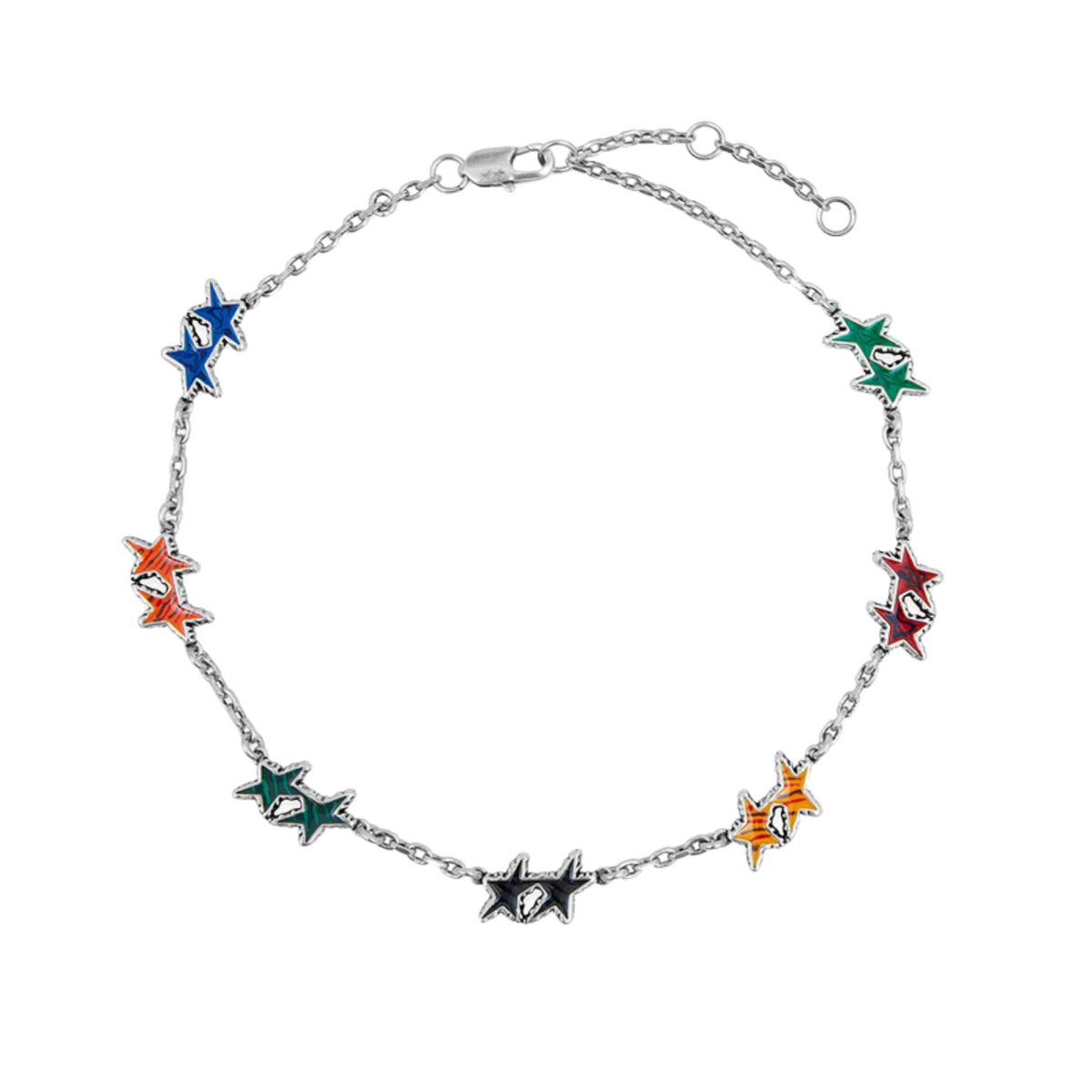 TwoJeys Melted Stars Necklace Silver