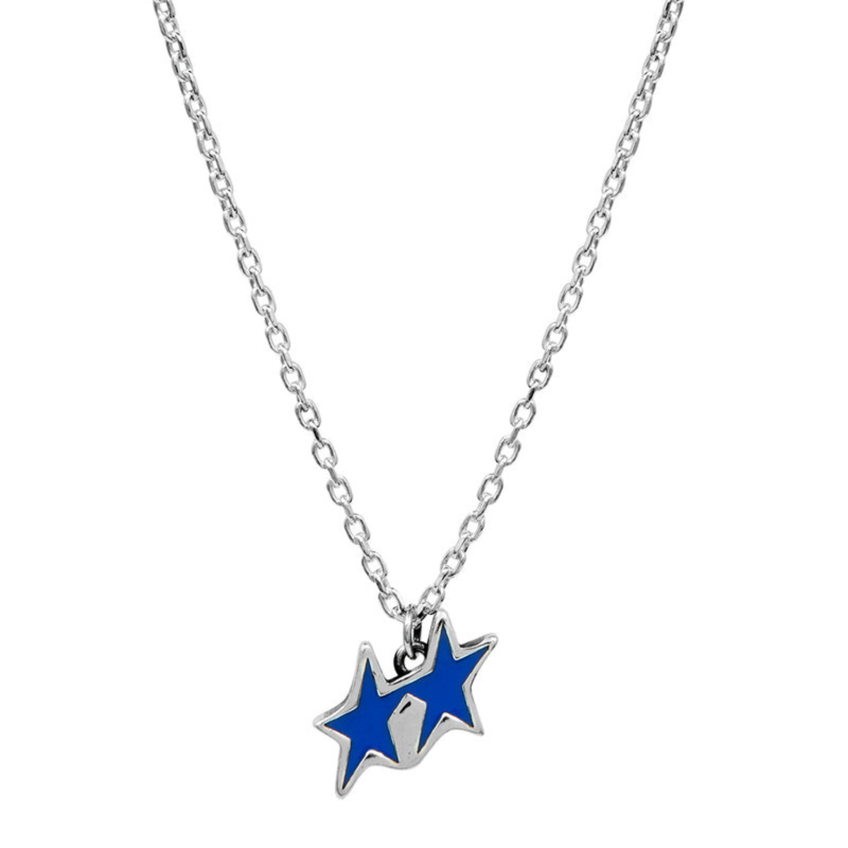 Twojeys Tilted Enameled Necklace Silver