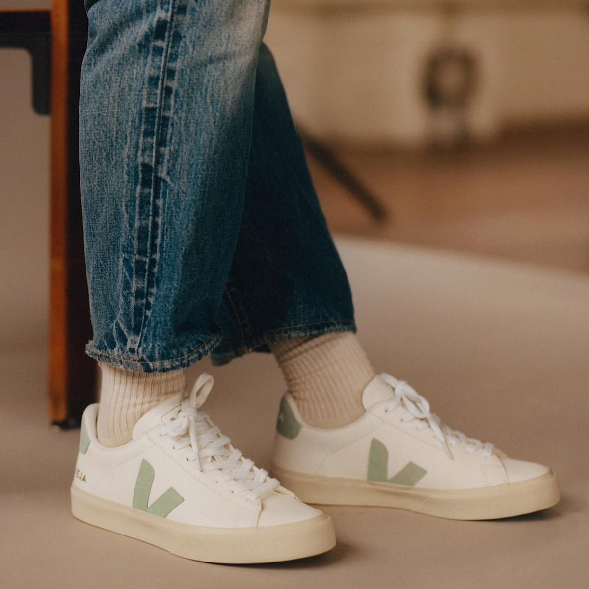 Veja W Campo Chrome Free Leather Extra White/Matcha