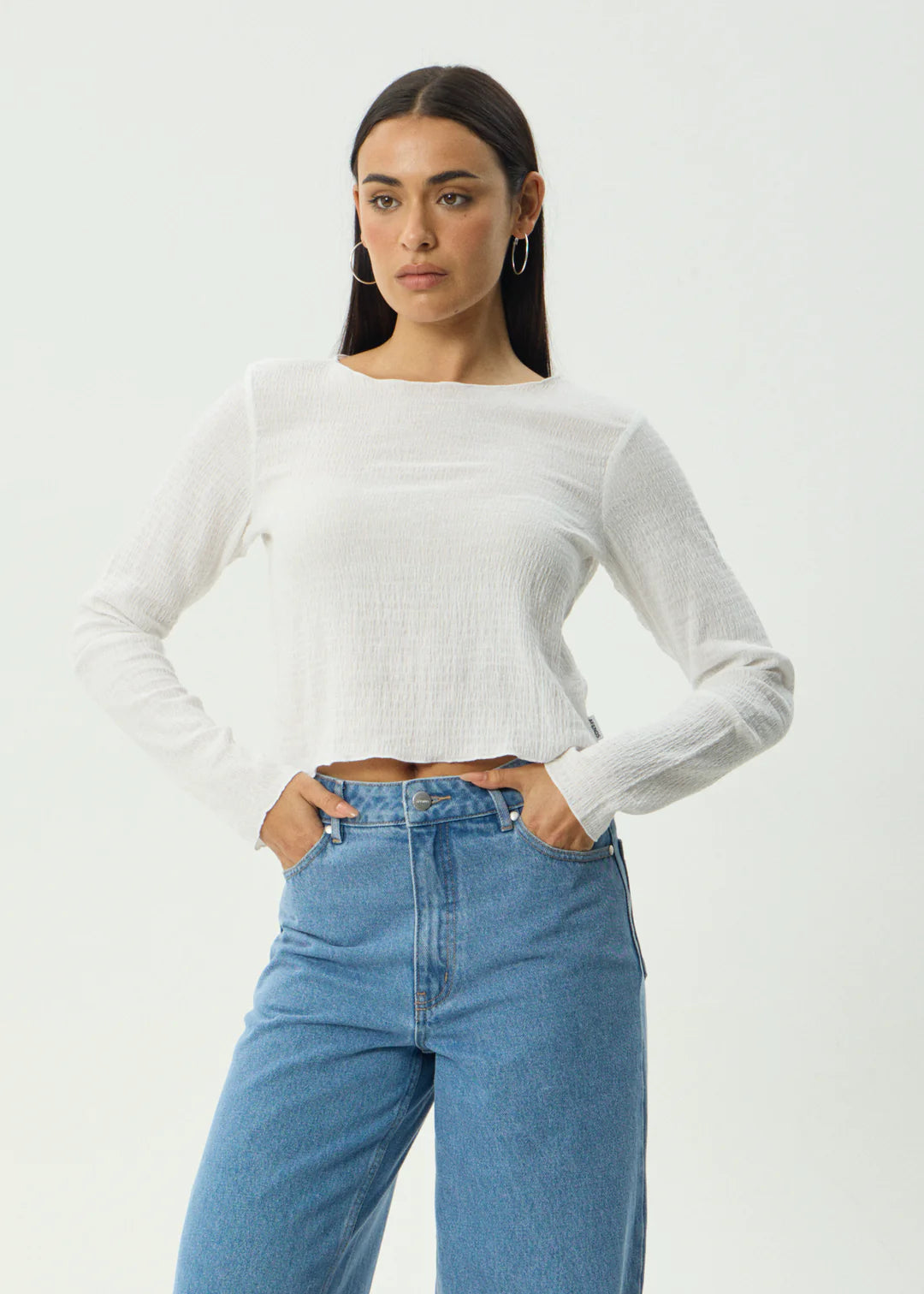 Afends W Focus Long Sleeve Top White