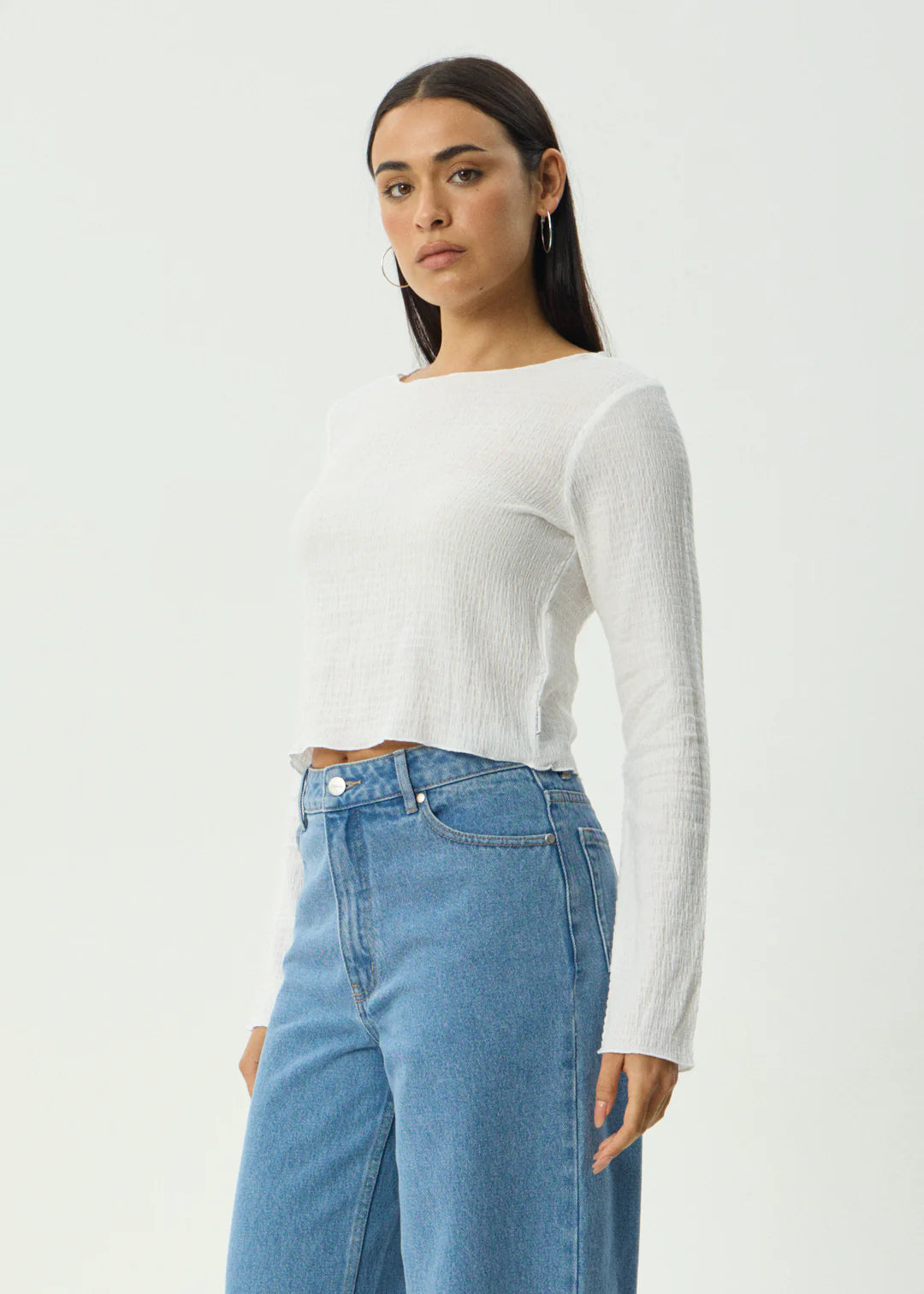Afends W Focus Long Sleeve Top White