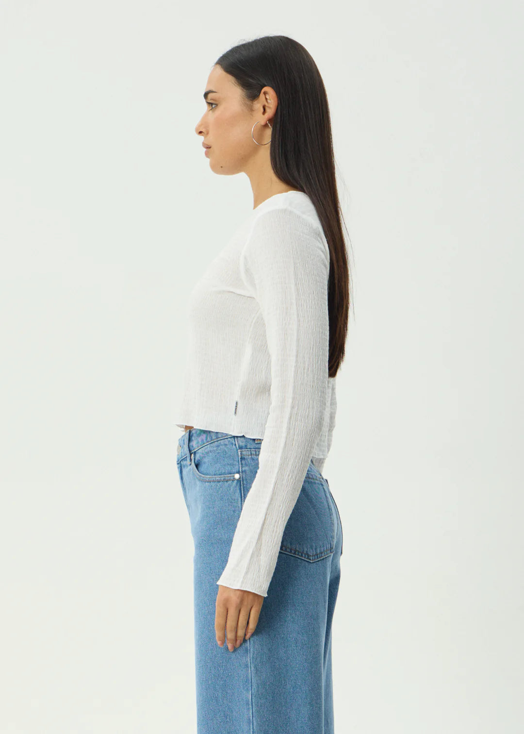 Afends W Focus Long Sleeve Top White