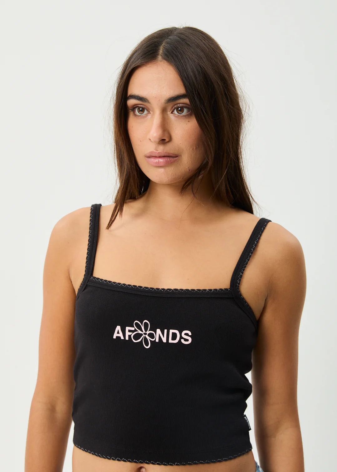 Afends Frolic Rib Singlet Black