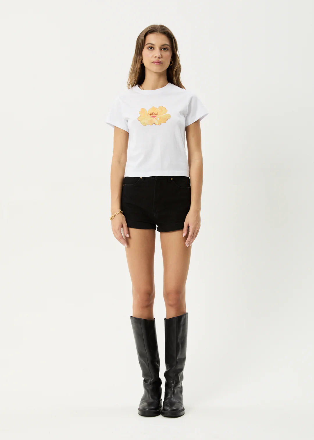 Afends W Dark Heaven Baby Tee White