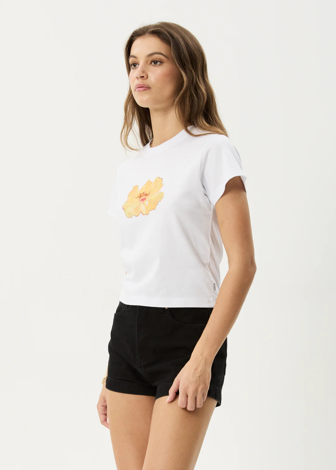 Afends W Dark Heaven Baby Tee White