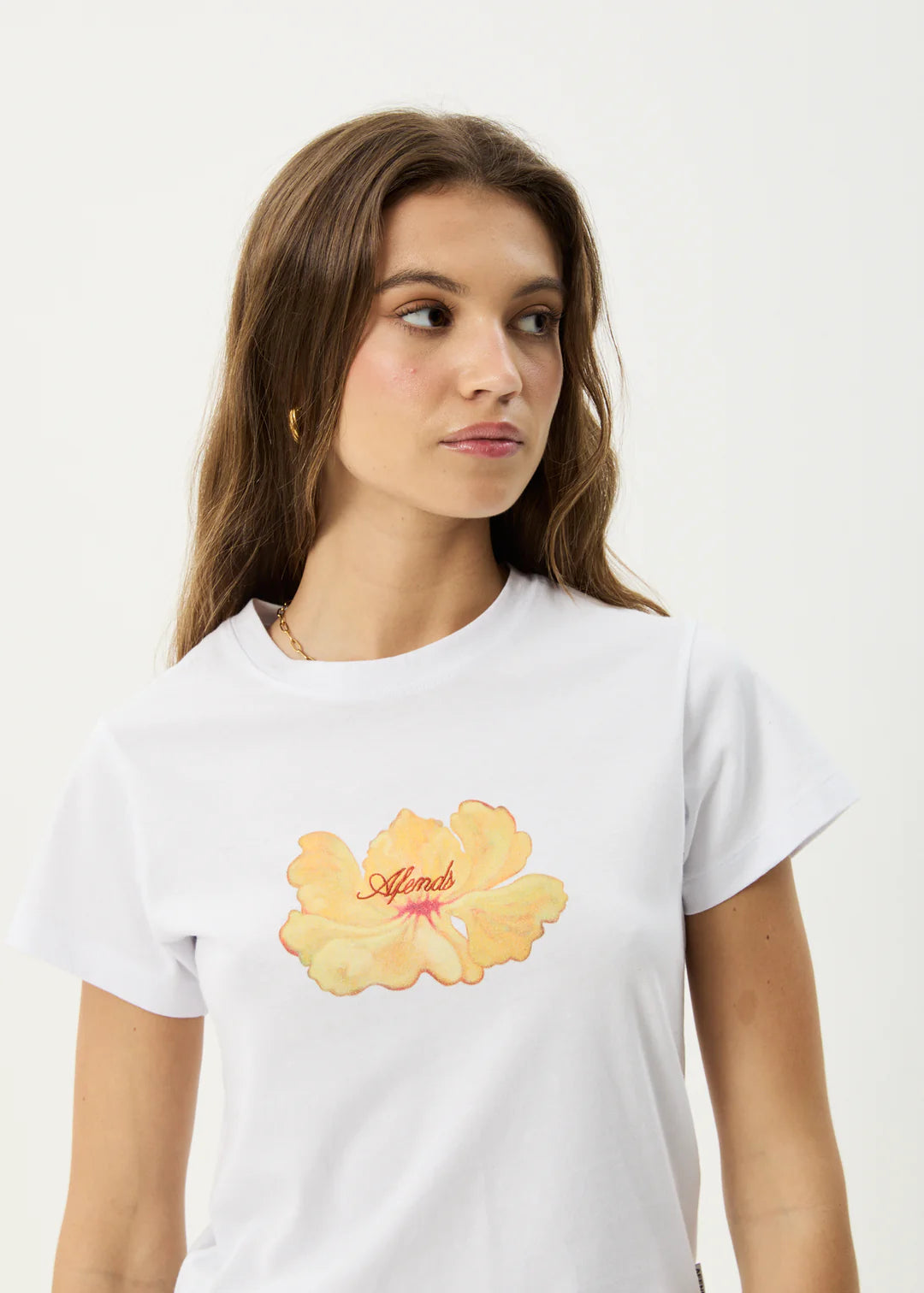 Afends W Dark Heaven Baby Tee White