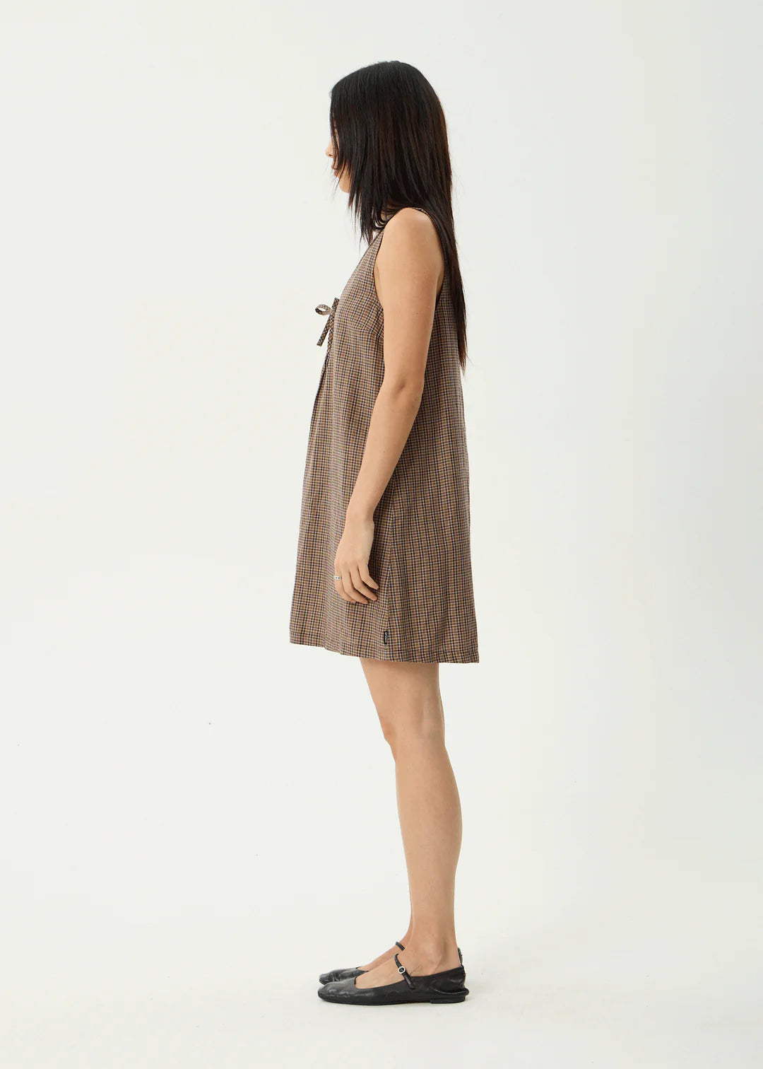 Afends W Hometown Michi Mini Dress Coffee