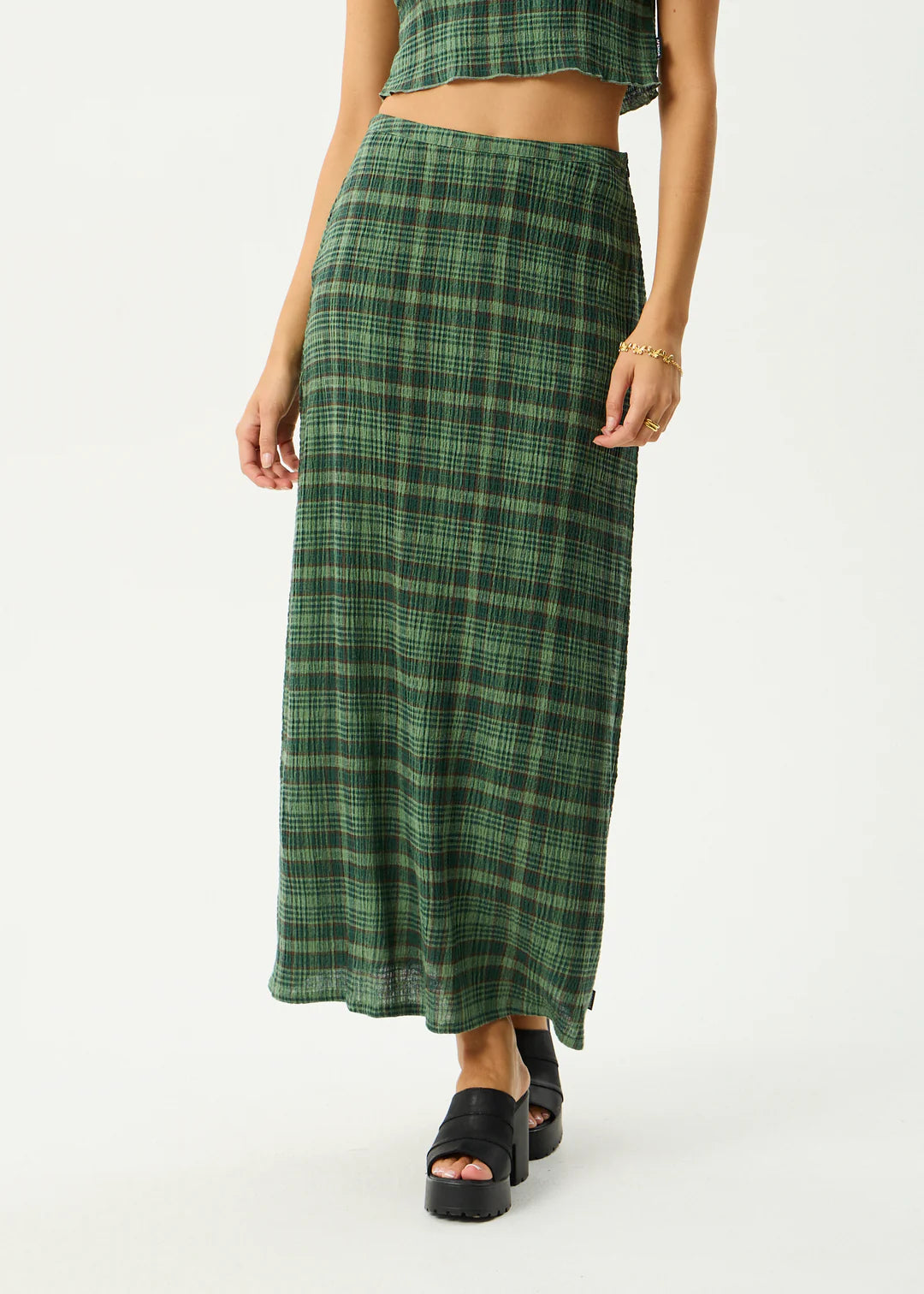 Afends W Lonnie Maxi Skirt Hunter Green