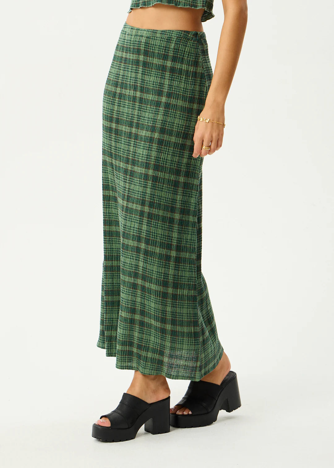 Afends W Lonnie Maxi Skirt Hunter Green