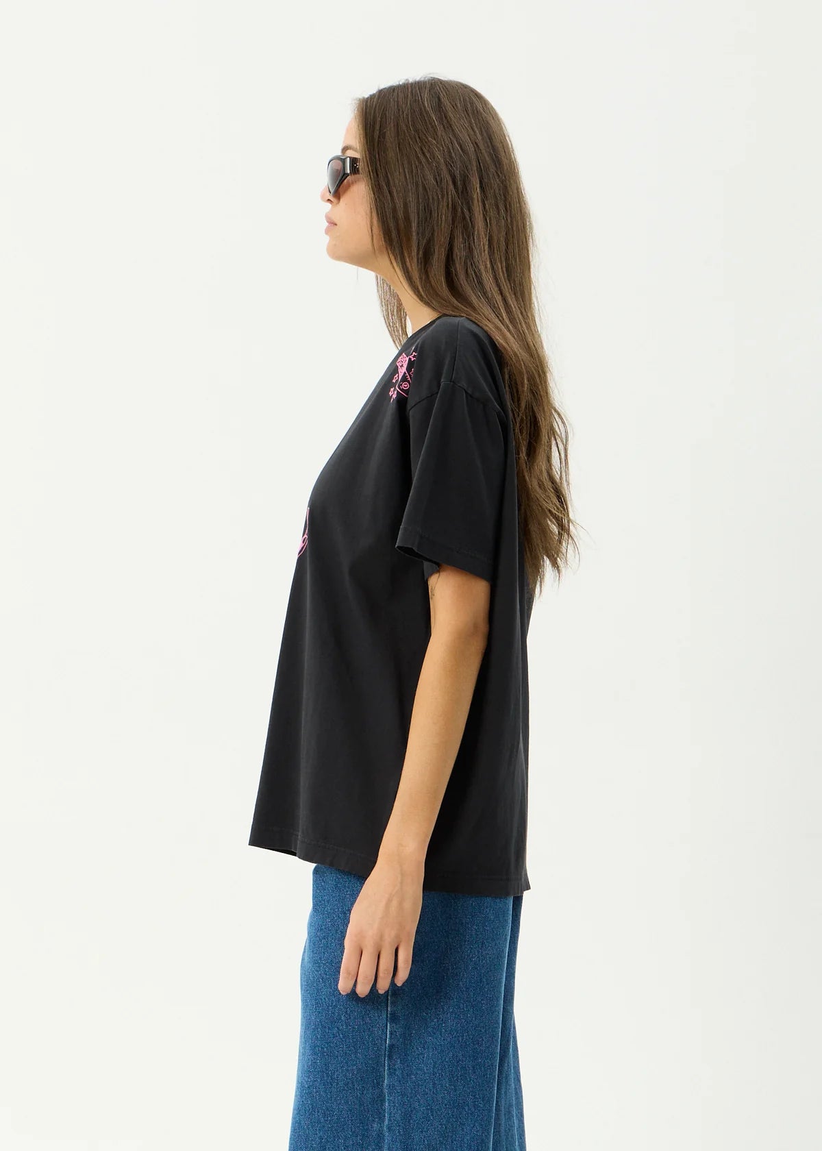 Afends Sea Siren Oversized Tee Stone Black