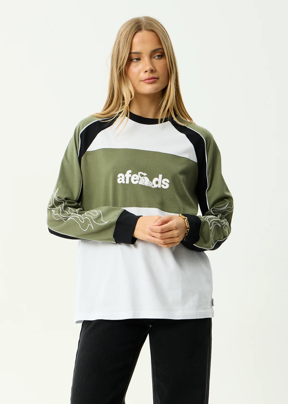 Afends Dirts Long Sleeve Tee Deep Olive