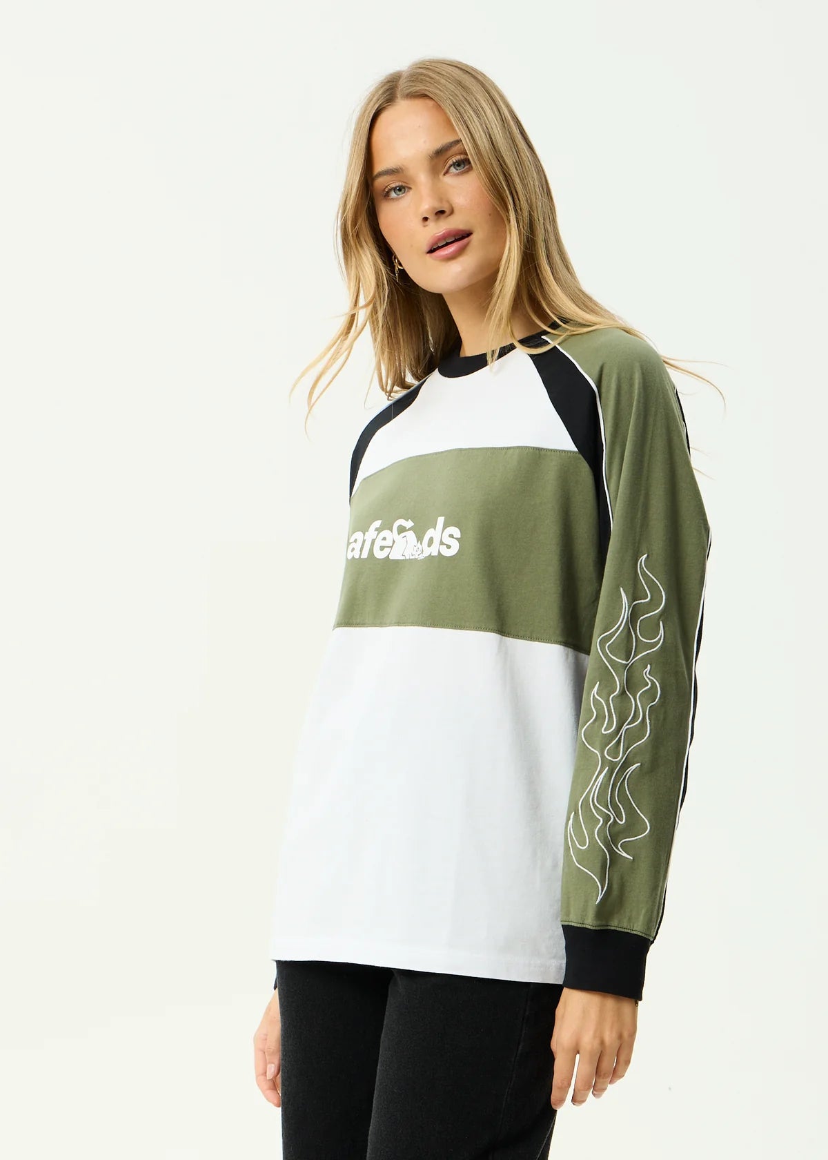 Afends Dirts Long Sleeve Tee Deep Olive