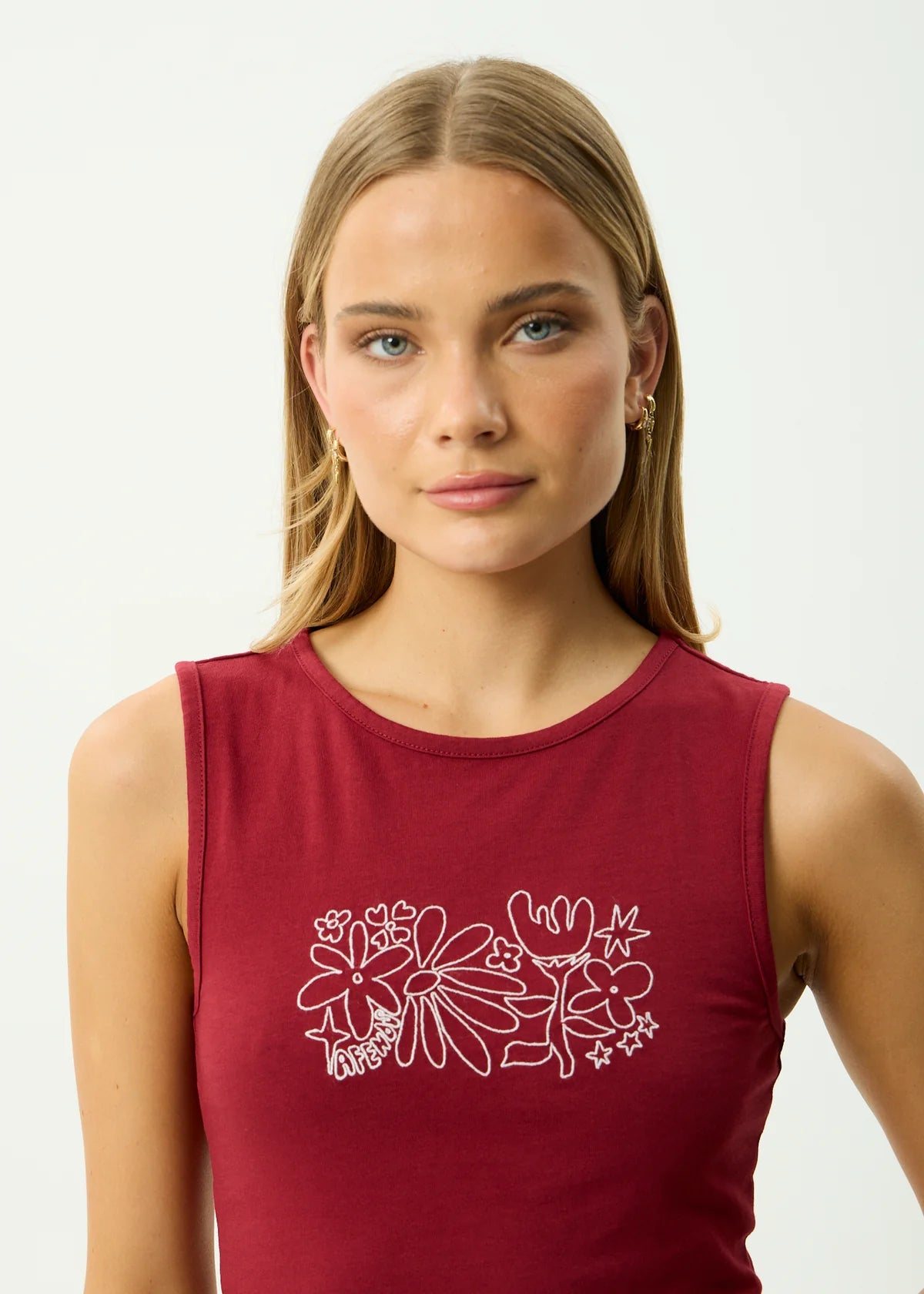 Afends Garden Variety Tank Burgundy