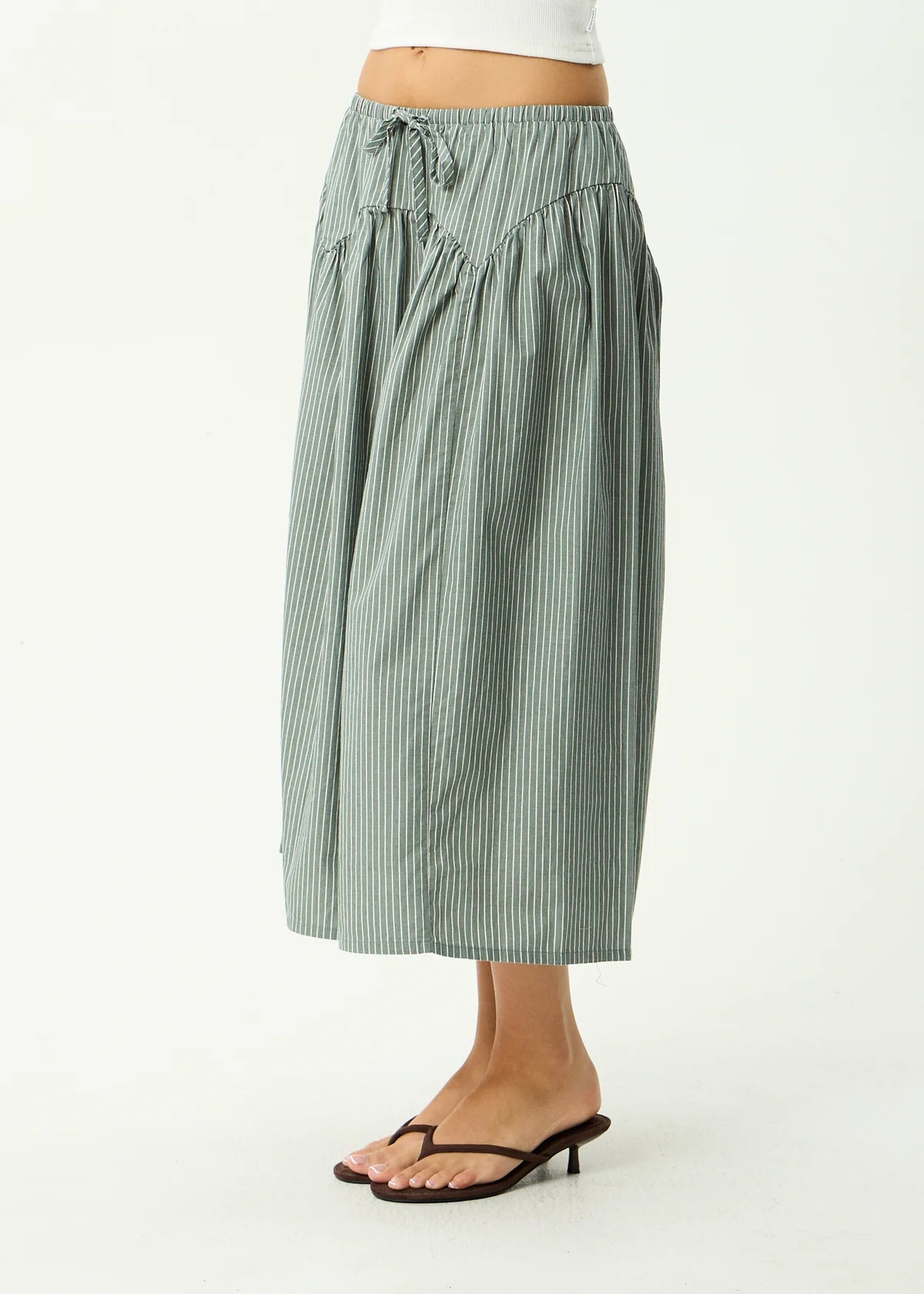 Afends Pinned Midi Skirt Sycamore Stripe