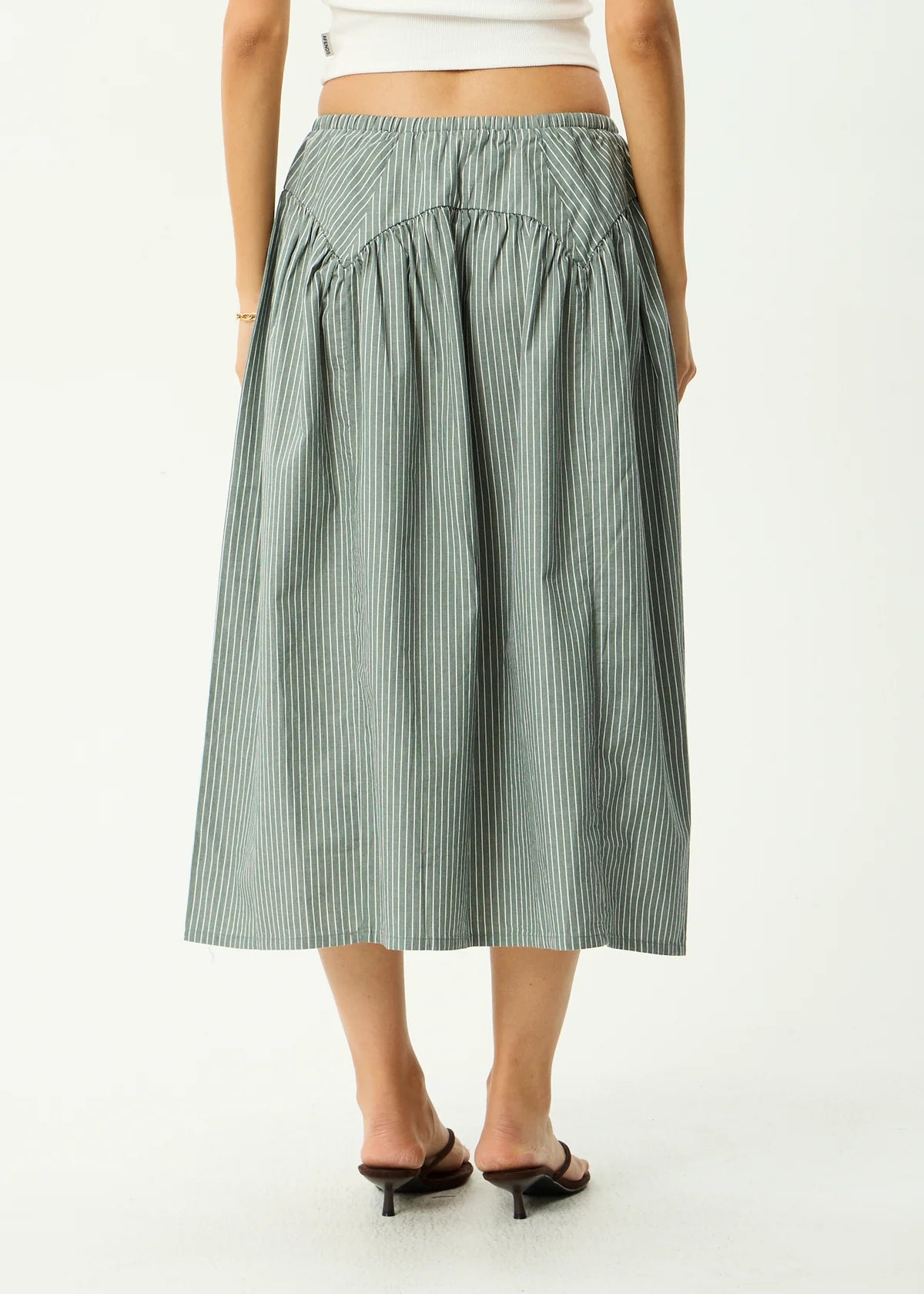 Afends Pinned Midi Skirt Sycamore Stripe