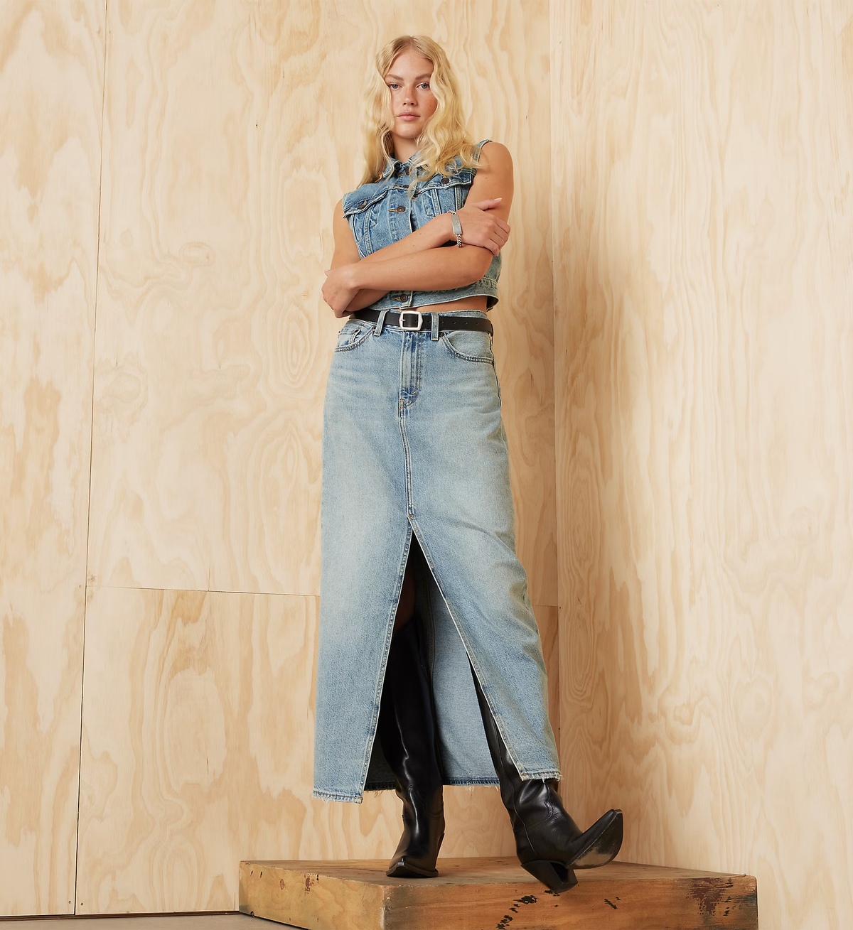 W ANKLE COLUMN SKIRT