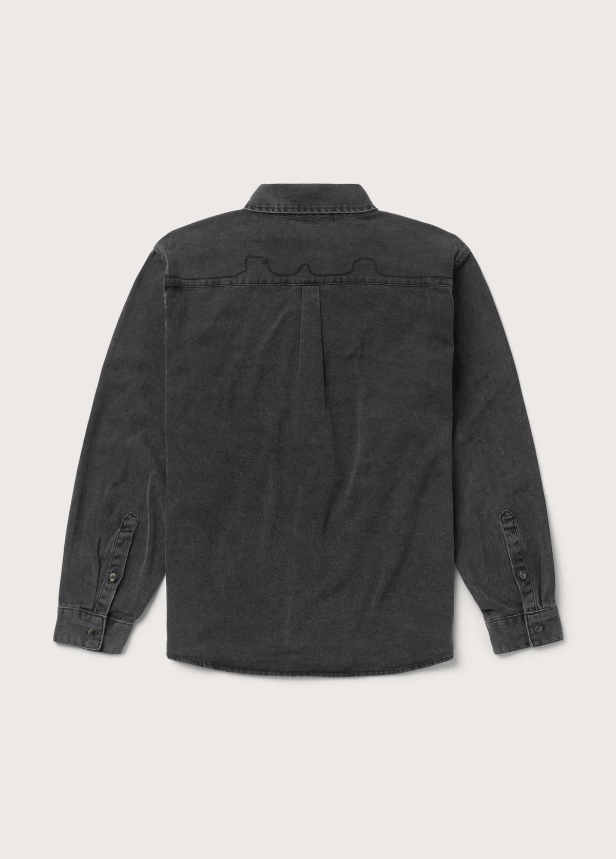 One of These Days Washed Black Denim Button Down Shirt