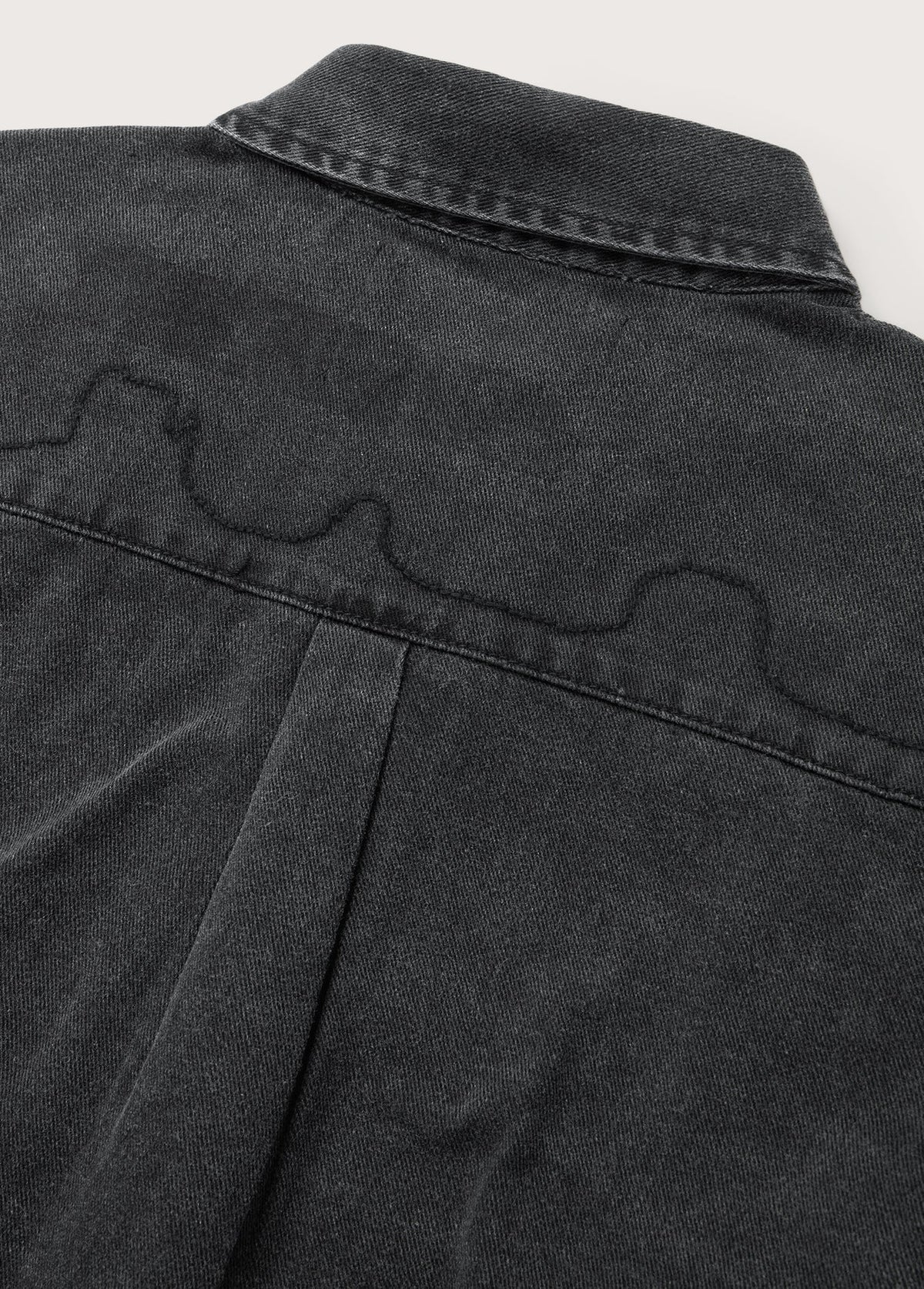 One of These Days Washed Black Denim Button Down Shirt