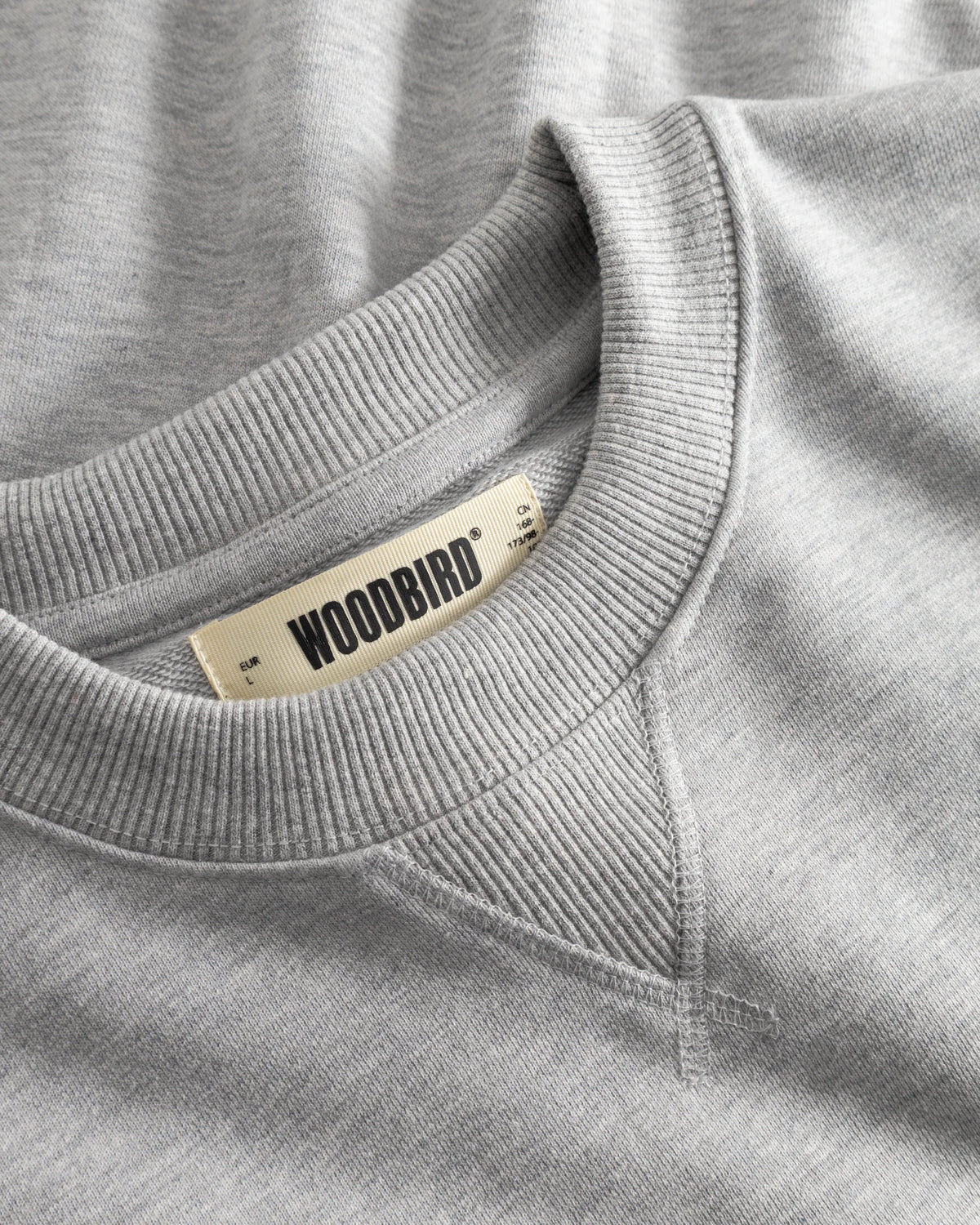 Woodbird Cane Lion Crew Light Grey Melange