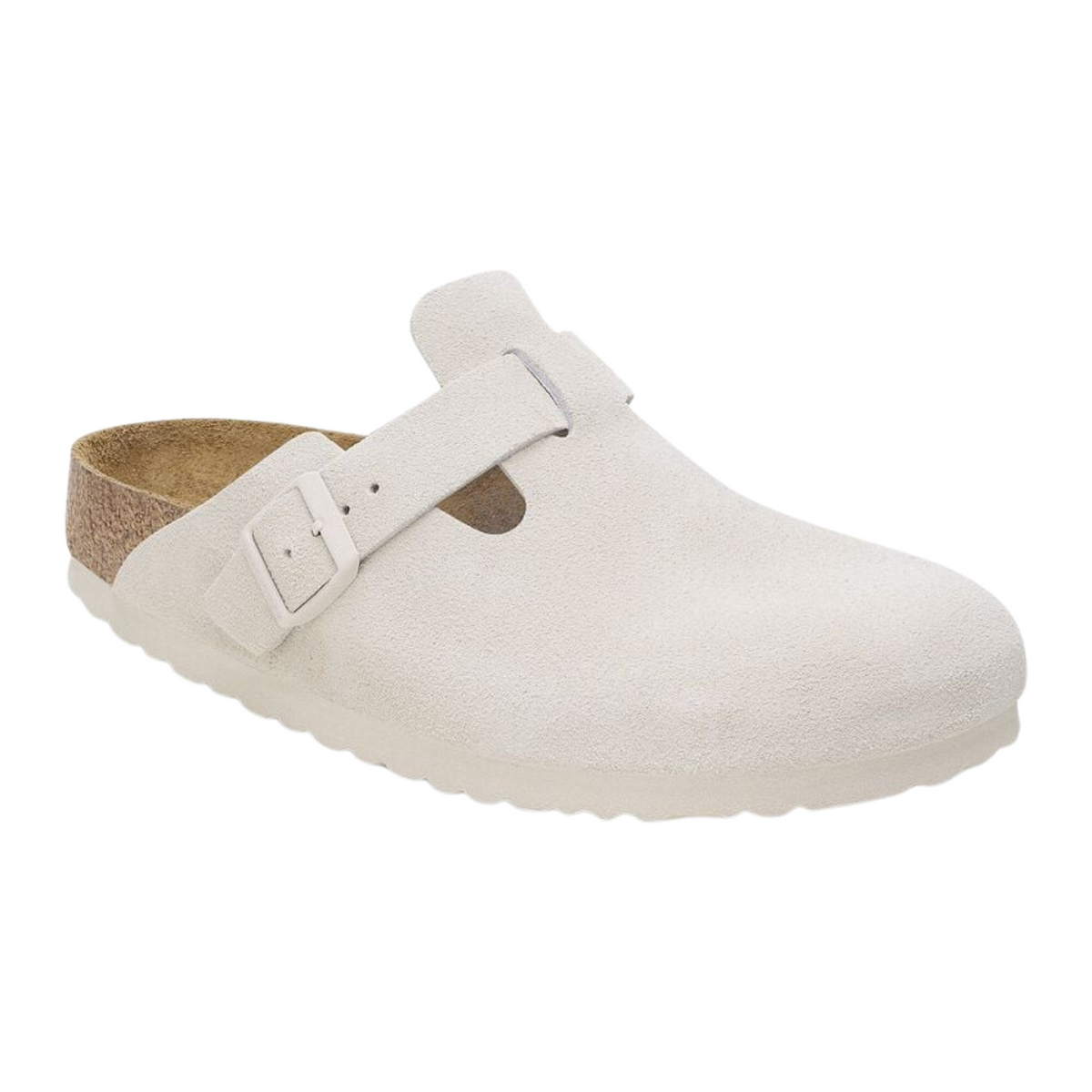Birkenstock W Boston Suede Narrow - Antique White