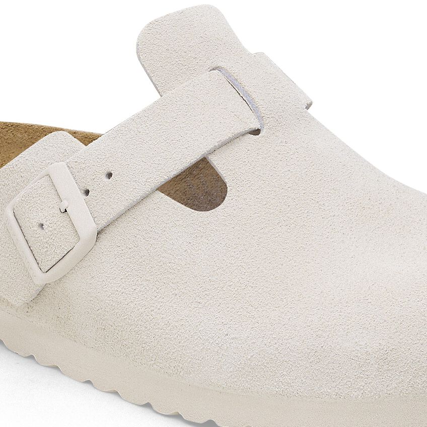 Birkenstock W Boston Suede Narrow - Antique White