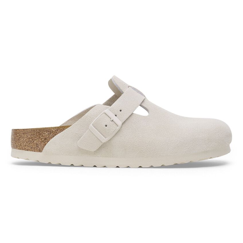 Birkenstock W Boston Suede Narrow - Antique White