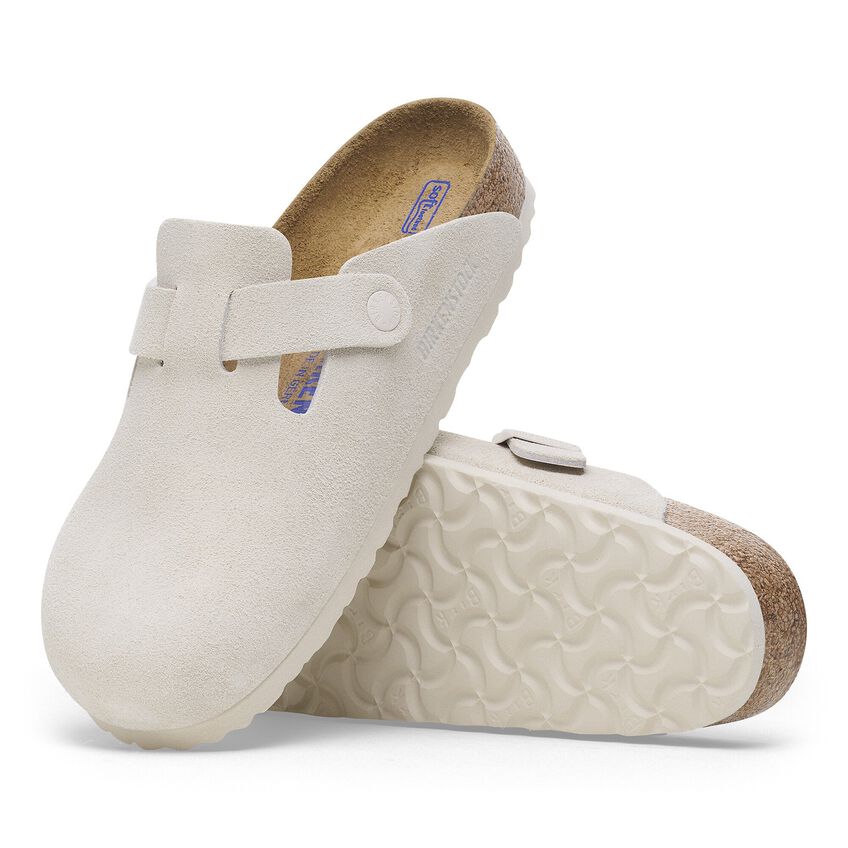 Birkenstock W Boston Suede Narrow - Antique White