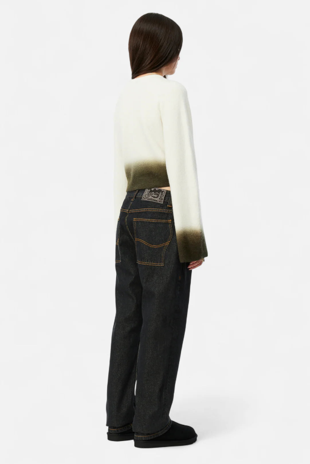 Dime W Cropped Mohair Knit Gradient Cream