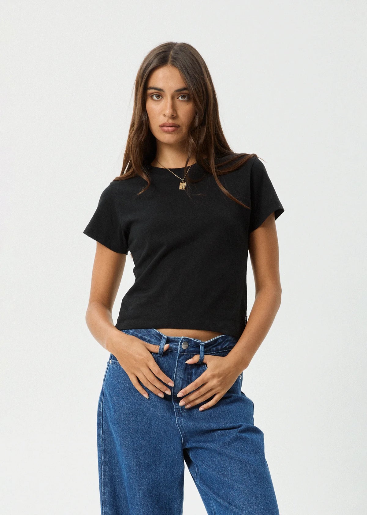 Afends Carmen Baby Tee Black