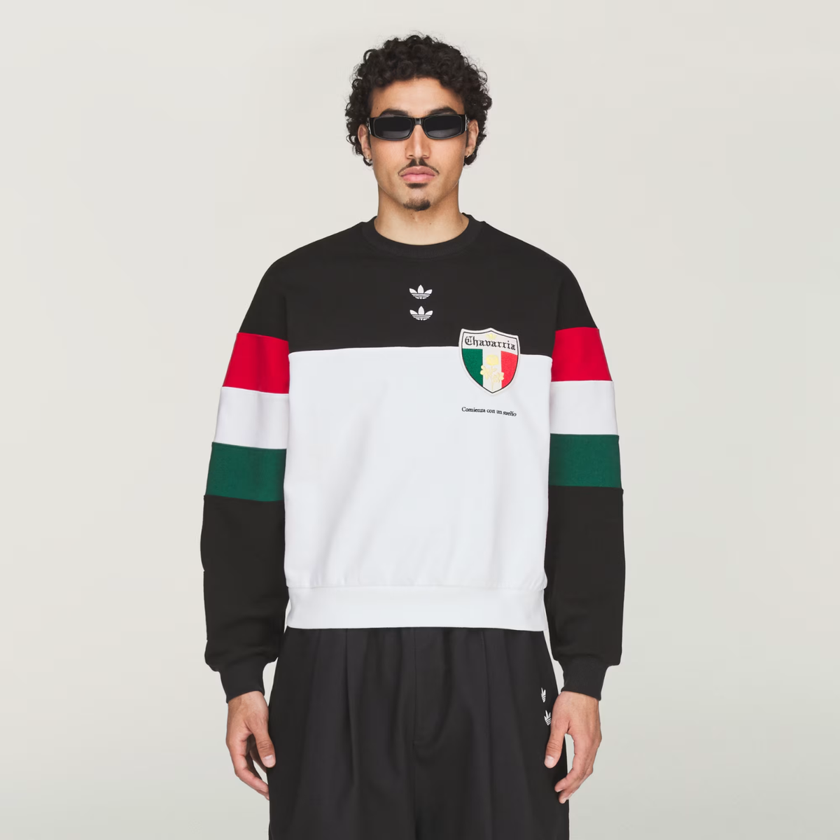Willy Chavarria Fleece Crewneck Sweatshirt Black/White