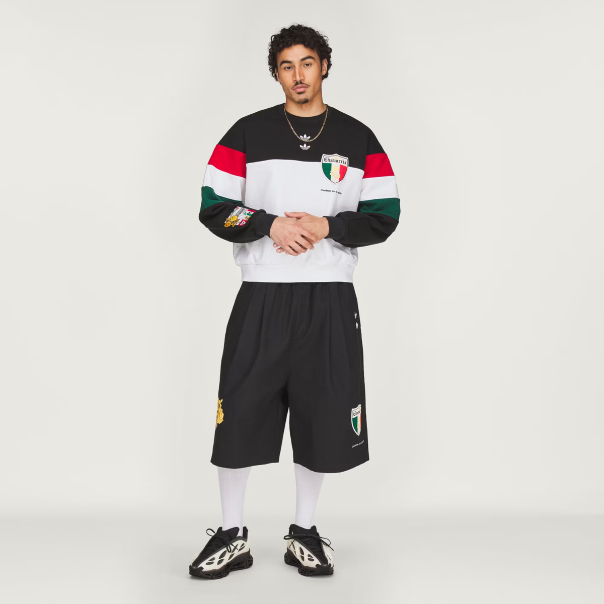 Willy Chavarria Fleece Crewneck Sweatshirt Black/White